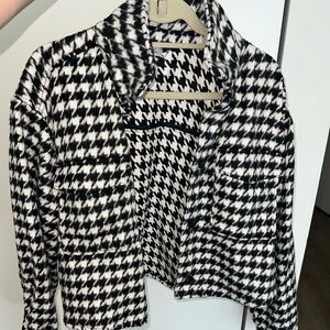 H&M Houndstooth cropped jacket